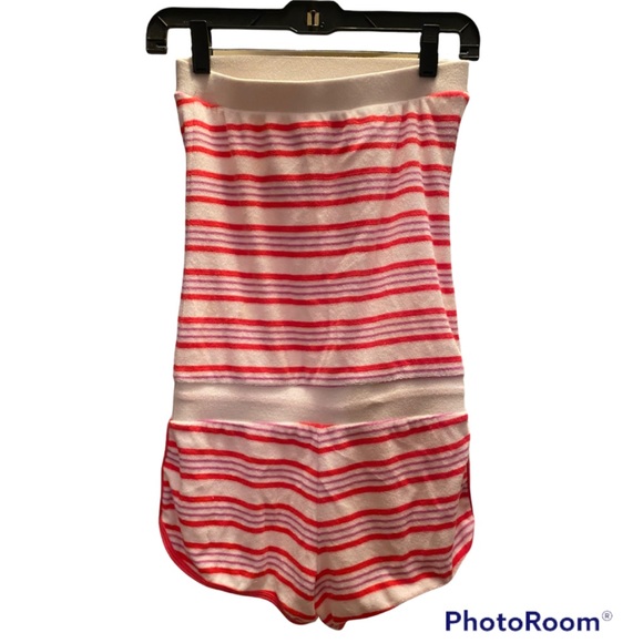 Y2K SEXY HTF TERRYCLOTH STRAPLESS STRIPED ROMPER JUMPSUIT PLAYSUIT ⭐️⭐️⭐️⭐️⭐️ - Picture 12 of 16